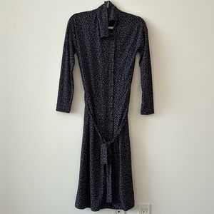 0 Ann Taylor Winter Dark Purple Button Down Wrap Dress